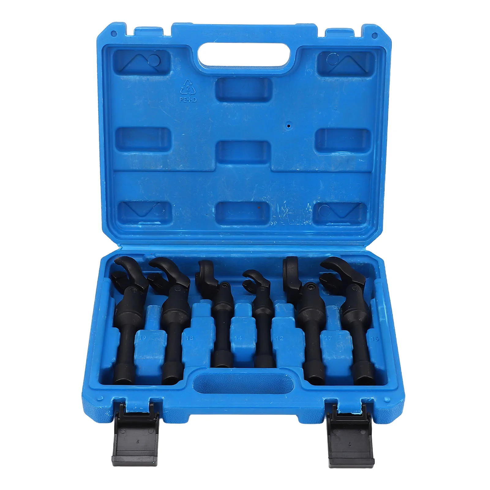 6‑Piece 180° Flexible‑Head Crowfoot Flare Nut Wrench Set 1/2in & 3/8in Metric Drive Hand Tool For 12‑19mm Nut Dismantling Operat