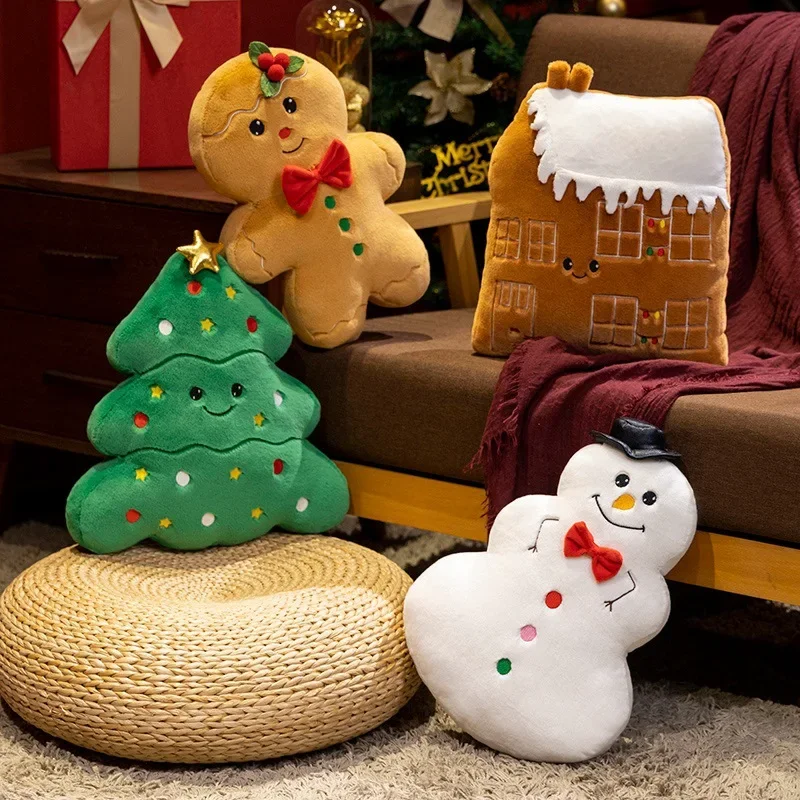 New Christmas tree pillow cushion doll snowman plush cushion decoration on Christmas Eve cute home decoration