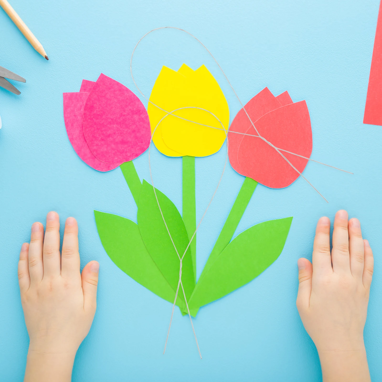 ลวดดอกไม้สีขาวขนาด 24 เกจ 50 ชิ้น สำหรับจัดดอกไม้ประดิษฐ์ งานฝีมือ DIY ตกแต่งงานแต่งงาน งานปาร์ตี้ แถบพันลวด