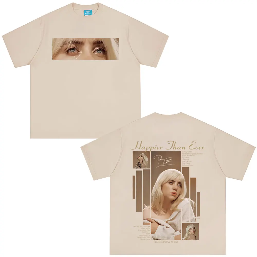 سعيد من أي وقت مضى 2025 تي شيرت الرجال النساء موضة موسيقى البوب قصيرة الأكمام تي شيرت للجنسين الهيب هوب المتضخم تي شيرت زوجين التي شيرت