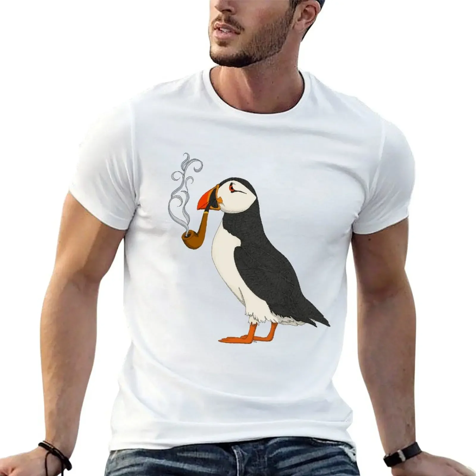 

Puffin T-Shirt heavyweights korean fashion oversized graphic tee anime stuff designer t shirt men