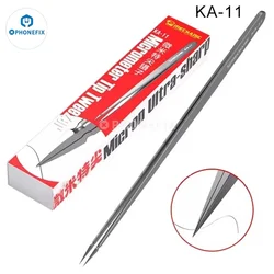 MECCANICO KA-11 Pinzette con punta micrometrica in acciaio inossidabile ad alta durezza Strumento di riparazione elettronica del telefono con filo mosca preciso non magnetico