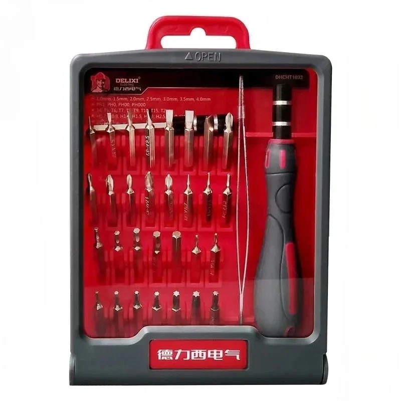 DELIXI 33 In 1 Screwdriver Set for Mobile Phone Computer Maintenance Tool Multifunctional Precision Repair Household Tool