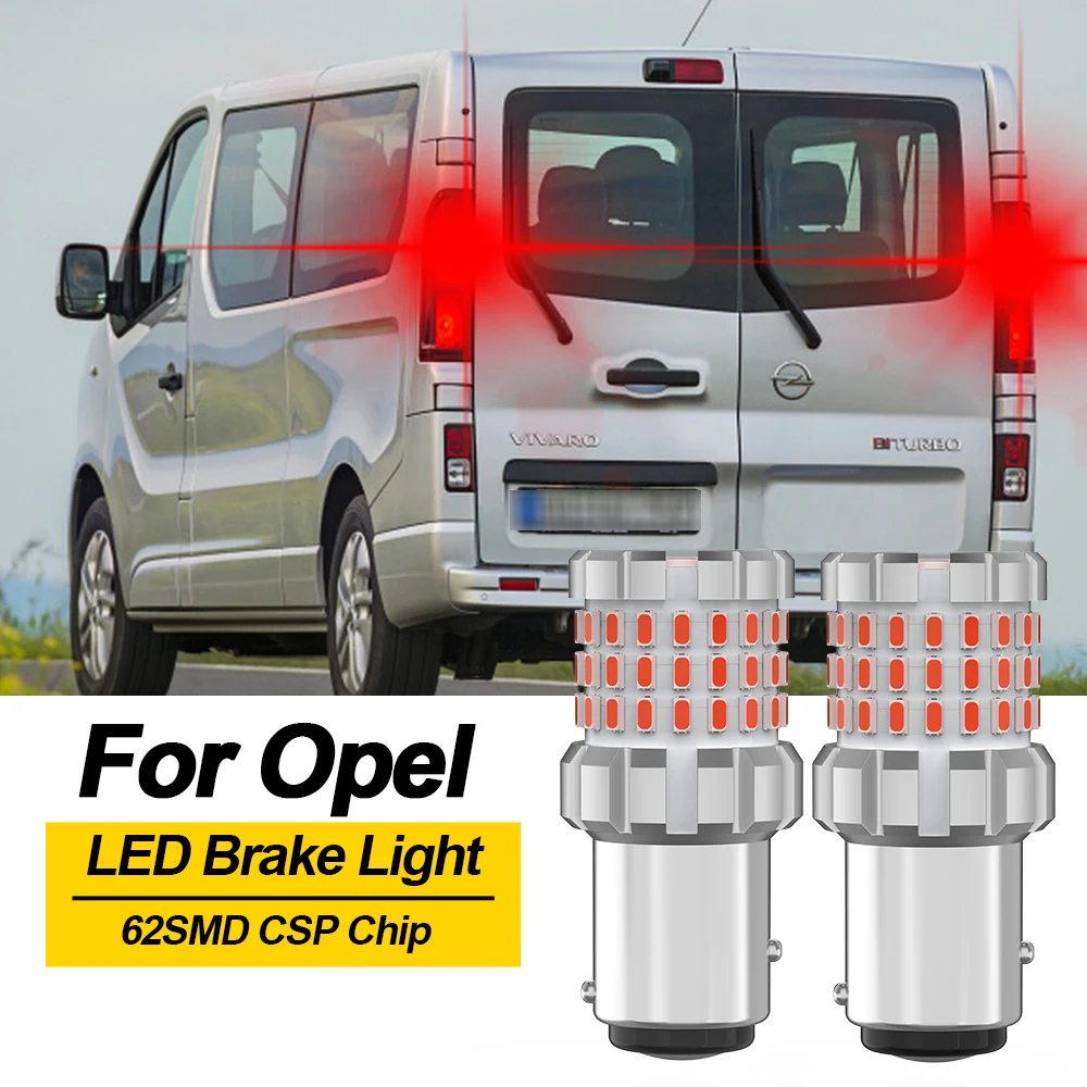 

BMTxms 2PCS 1157 Bay15d P21/5W LED Bulb Canbus Brake Stop Light Car Tail Lamp Red For Opel Vivaro A B Zafira A Astra G Corsa D