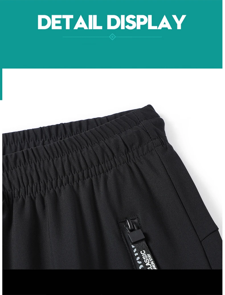 Men's Athletic Stretchy Ice Silk Quick Dry Pants Zipper Pockets Lightweight Sweatpants Outdoor Hiking Breathable Running Workout