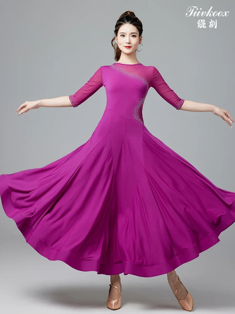 X2ree-Jupe de brevModerne pour Femme, Costumes de Valse Adulte, brevLatine Trempée, Robe de Performance