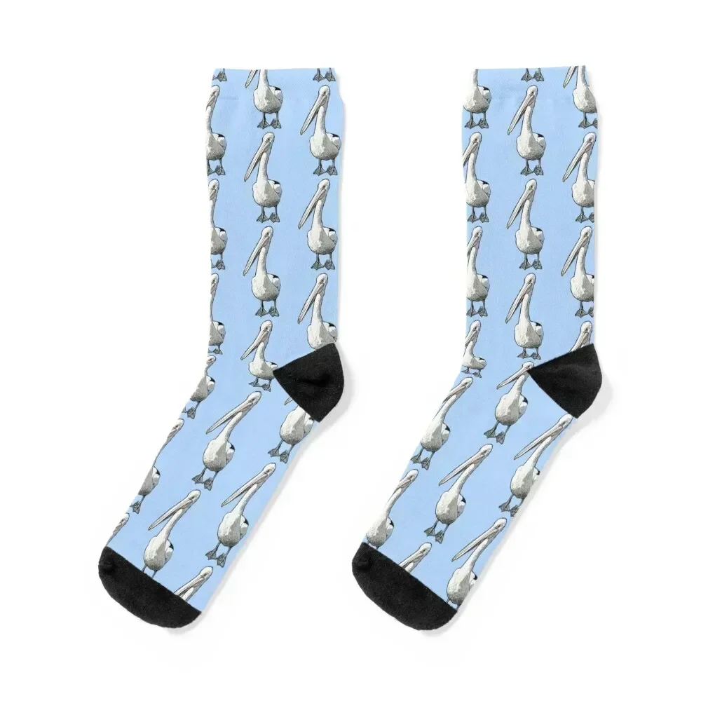 

It is a Pelicans Life CARTOON PELICAN BASED ON A REAL PELICAN AT SYDNEY FISH MARKETS Socks tennis Socks Men Women's