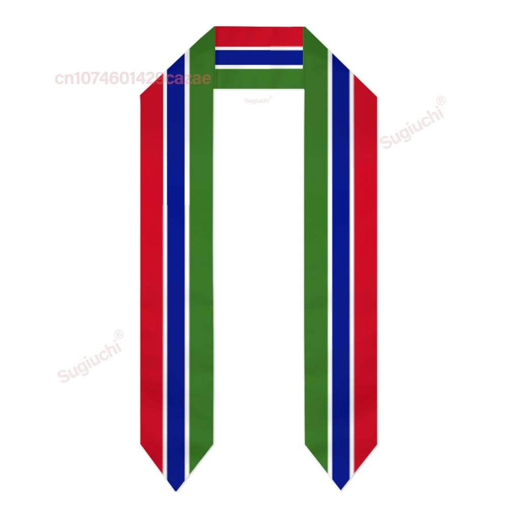 Gambia Flag Thick Graduation Sash Stole Scarf Double Sided Honor Stole For Graduation Students Class Of 2025