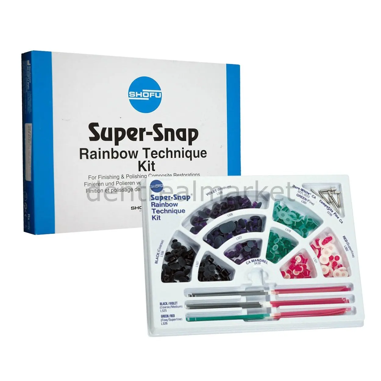 SHOFU Super-Snap Rainbow Technique Kit - Finishing Polishing Composite Restorations- 180 pcs -PN 0500