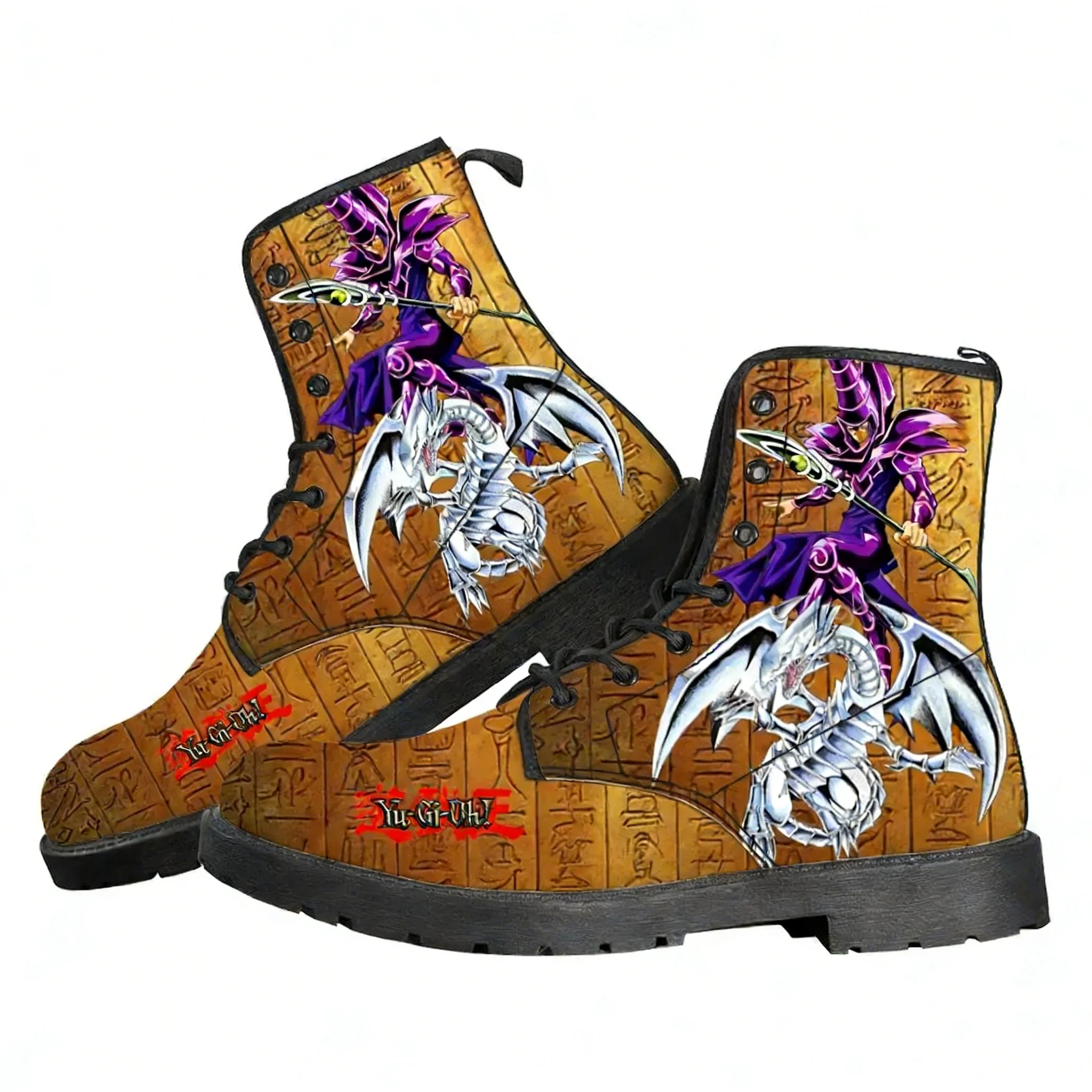 

Yu Gi Oh Anime Casual Boots Yugi Muto Mens Womens Teenager Shoes Retro Street 3D water proof Boot Outdoor Customize Made Boots