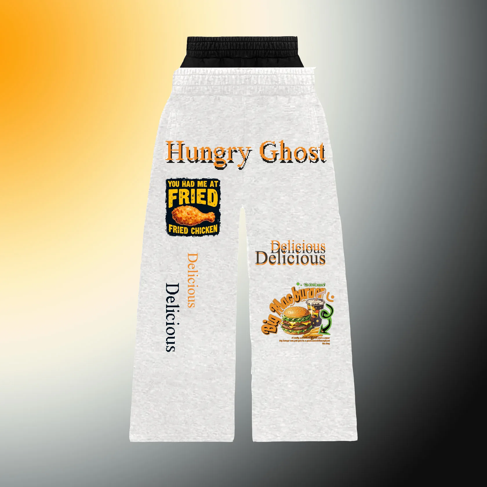 

Printed loose hot food multifunctional casual pants for men and women, cool and fashionable Y2k niche style wide leg pants