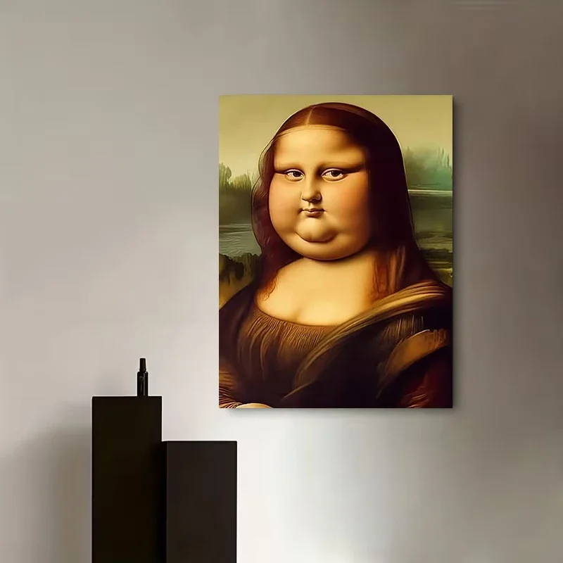 Retro Full-faced Mona Lisa Smile Poster and Prints Abstract Canvas Painting Wall Art Picture for LivingRoom Home Decor Cuadros