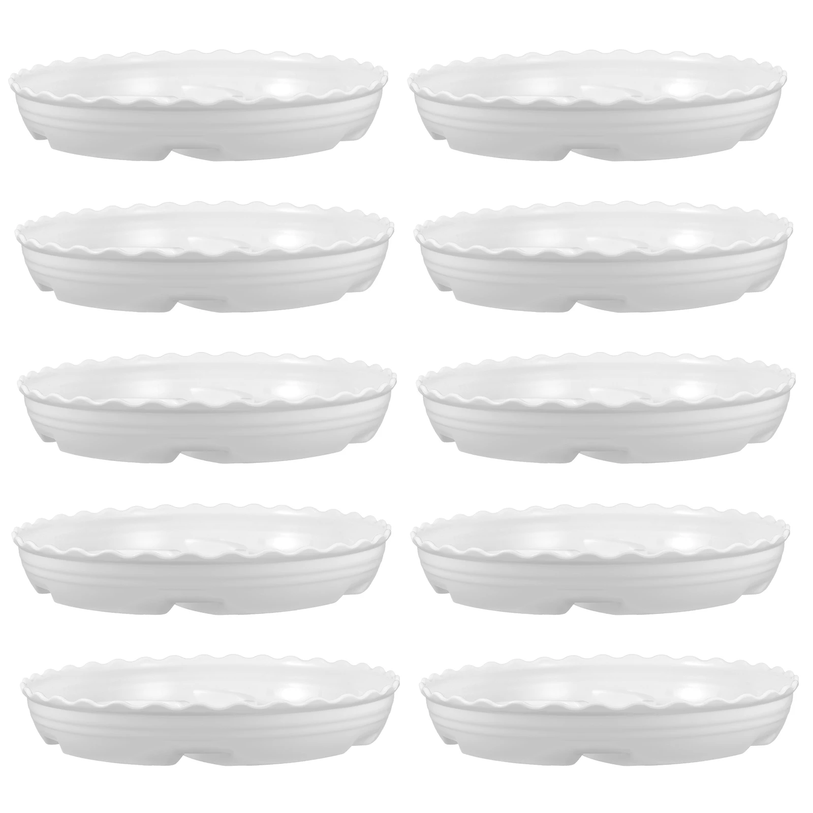 

10 Pcs Plastic Plant Saucers Flower Pot Trays Drip Saucers for Potted Plants Indoor Patio Planter Dishes Water Collecting Soil
