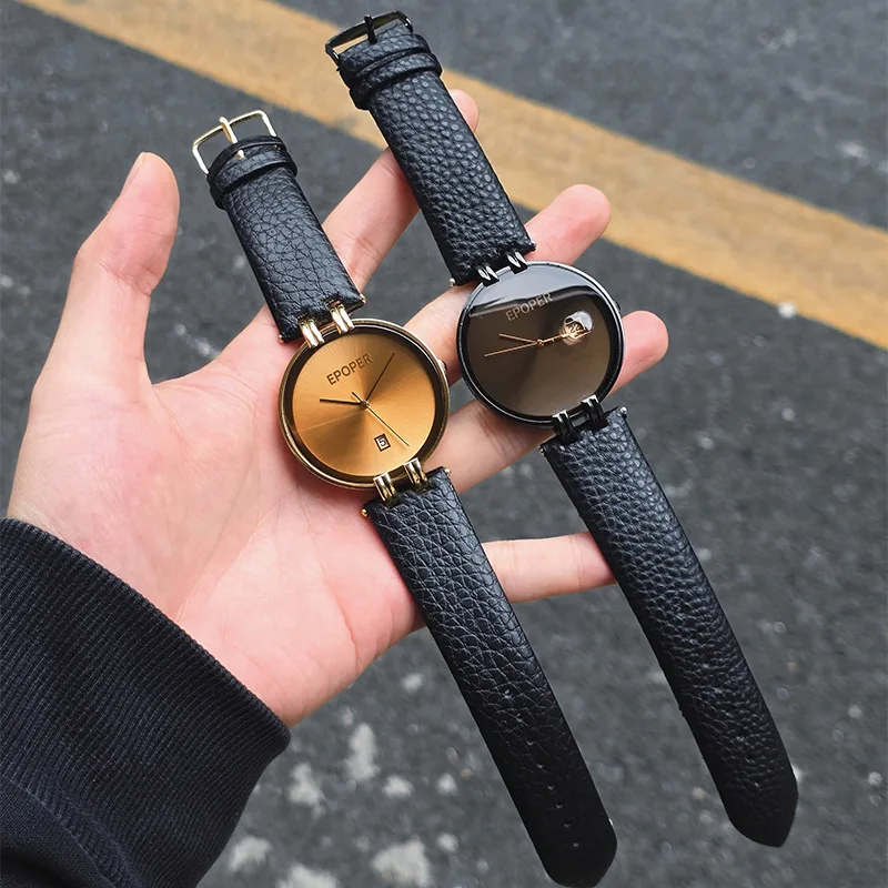 

New Men'S Watch With Large DialLeather StrapClassic Digital Calendar, Quartz Watch, Luxury Men'S Watch, High-Quality Wristwatch.