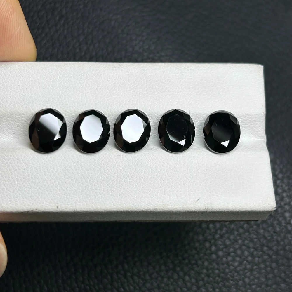 Meisidian 3x5--10x14mm Oval Cut 5A Quality Natural Black Spinel Stone For Jewelr Making