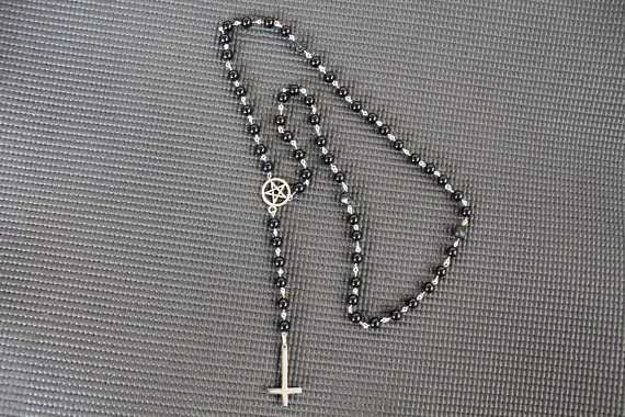 Gothic rosary // gothic jewelry // alchemy gothic jewellery // occult jewelry // occult necklace // satanic cross necklace