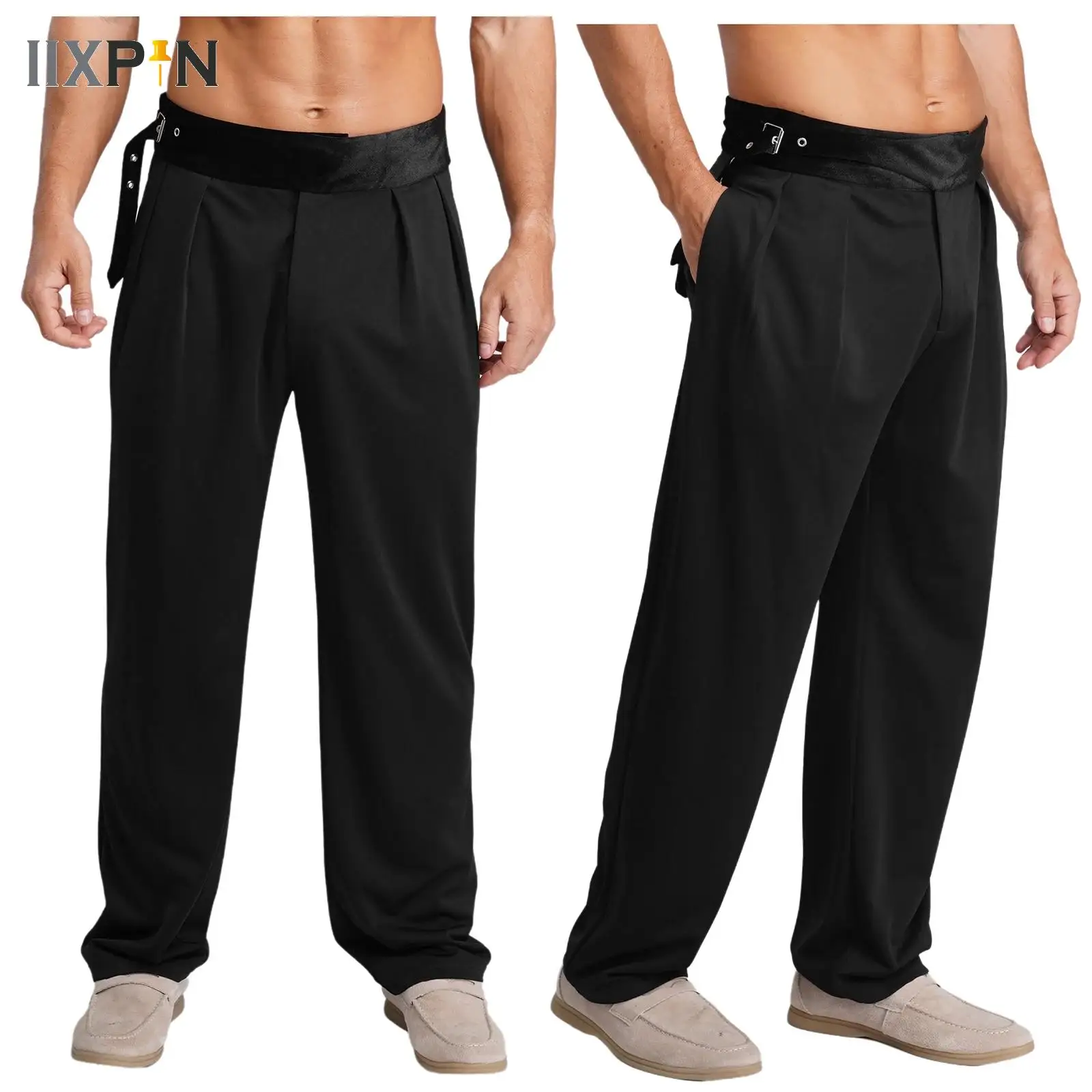 

Latin Dance Pants for Men High Waist Ballroom Dance Trousers Women Cha Cha Tango Practice Clothes Latin Salsa Competition Pants