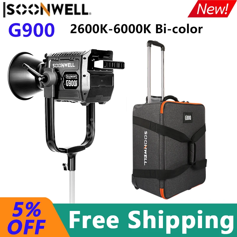 SOONWELL G900 1000W LED Photography Lights 2600K-6000K Bi-color IP54 Waterproof Bowens-Mount Video Photography Studio Lamp