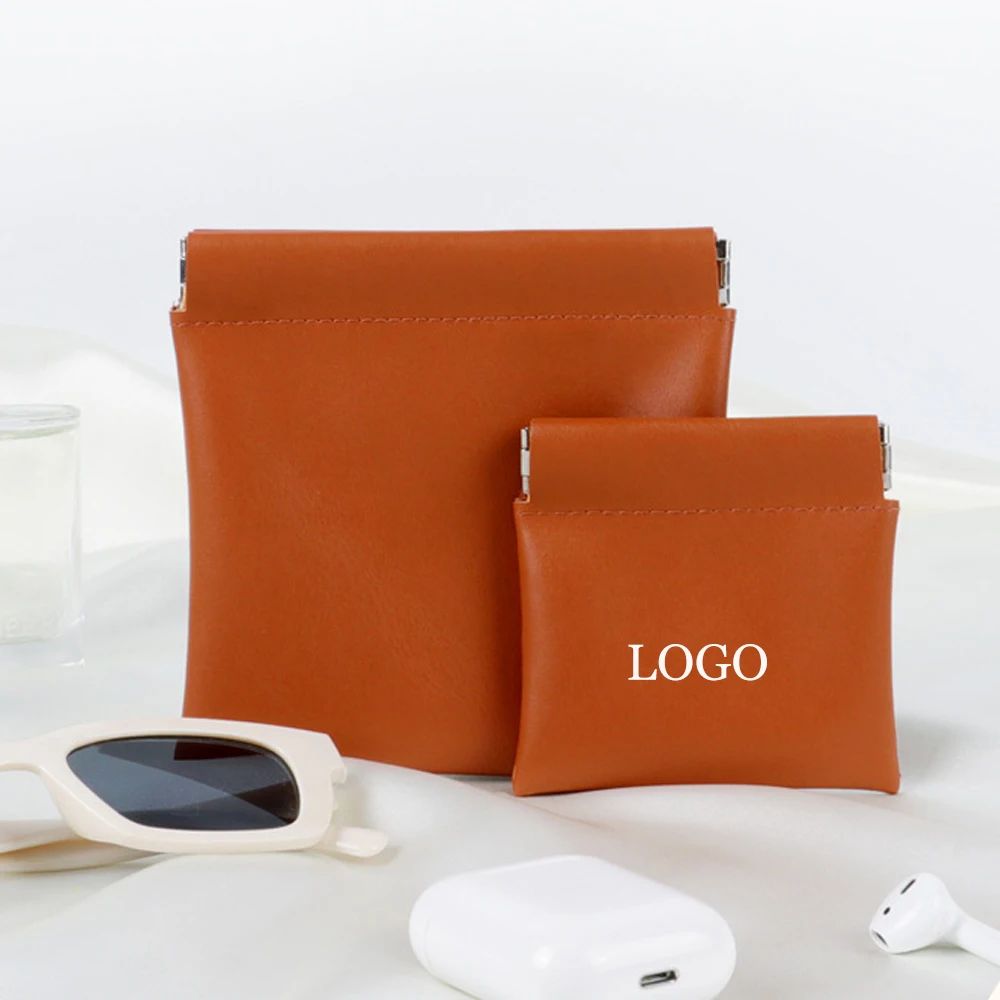 

Кожаный женский кошелек с логотипом на заказ, автоматическое закрытие, металлическая шрапнель, мини-сумка для хранения, портативная губная помада, наушники-вкладыши, карты, ключи, USB-сумки