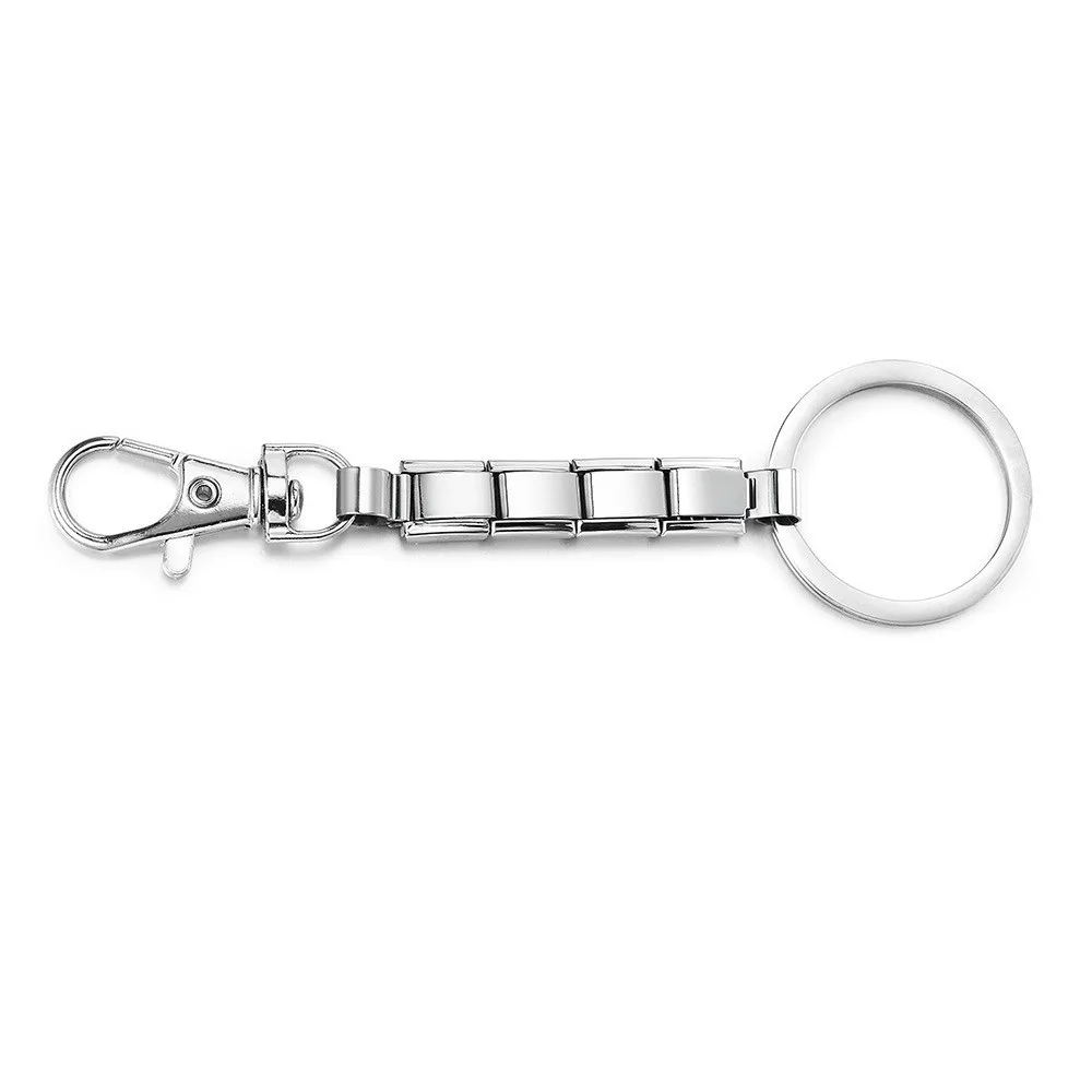 New Silver Color Italian Charm Key Chain Detachable Stainless Steel Removable Key Ring DIY Bag Charms Jewelry