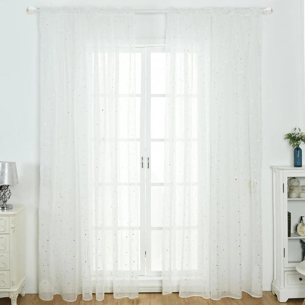 White Sheer Curtains For Living Room Bedroom Window Multicolor Long Tulle Curtain Wedding Curtain Home Decor Party Drapes