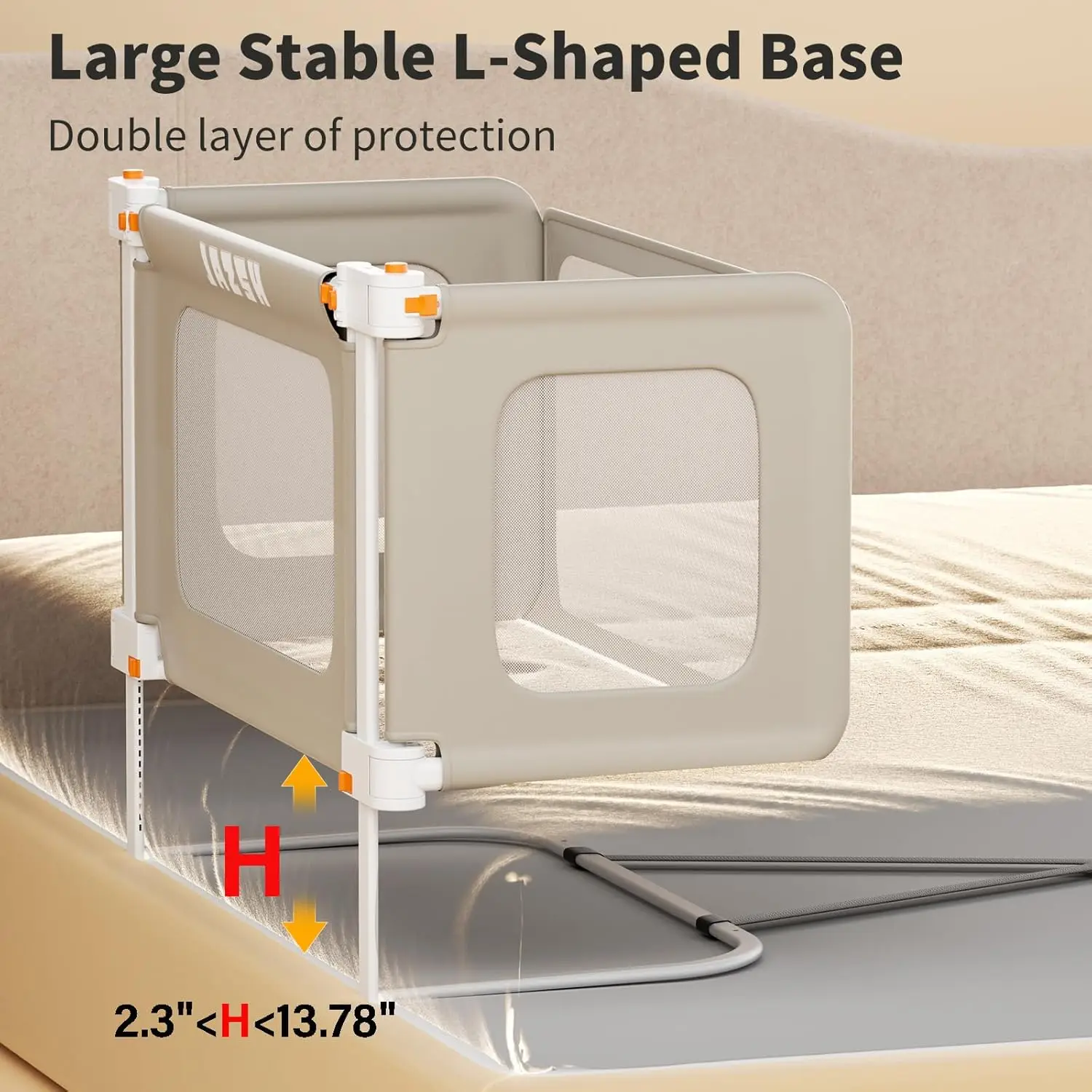 

Bed Rail For Toddlers - Baby Bassinet Bedside Sleeper, Portable And Foldable Bed Rail With Child Lo, Suitable For Twin, Full,