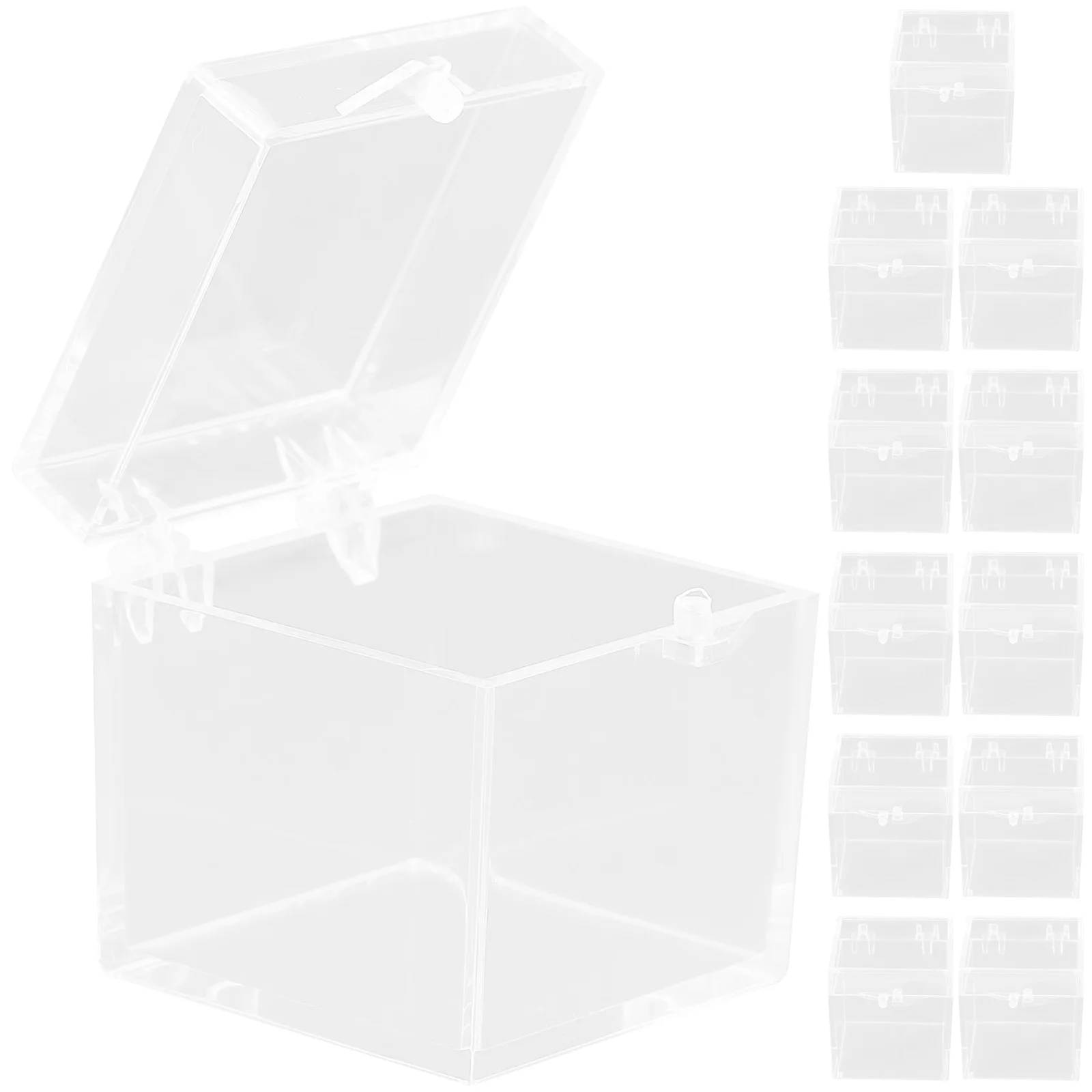 

12 Pcs Transparent Storage Box Square Display Case 3 4cm Specimen Container Mineral Sample Clear ganizer Plastic Box