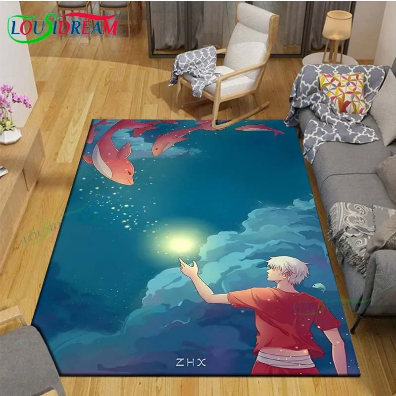 China Cartoon Film Big-Fish-Begonia Koi Carpet Living Room Bedside Mat Fashion Floor Mat Area Rug Door Mat  Bedroom Decoration