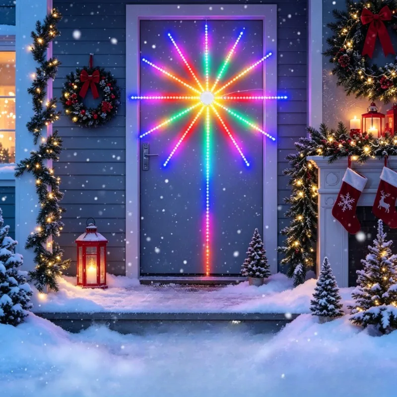 RGBIC Firework LED Strip Light USB 5V Bluetooth APP Control Music Sync Color Changing for Holiday Wall Bedroom for Indoor Wall