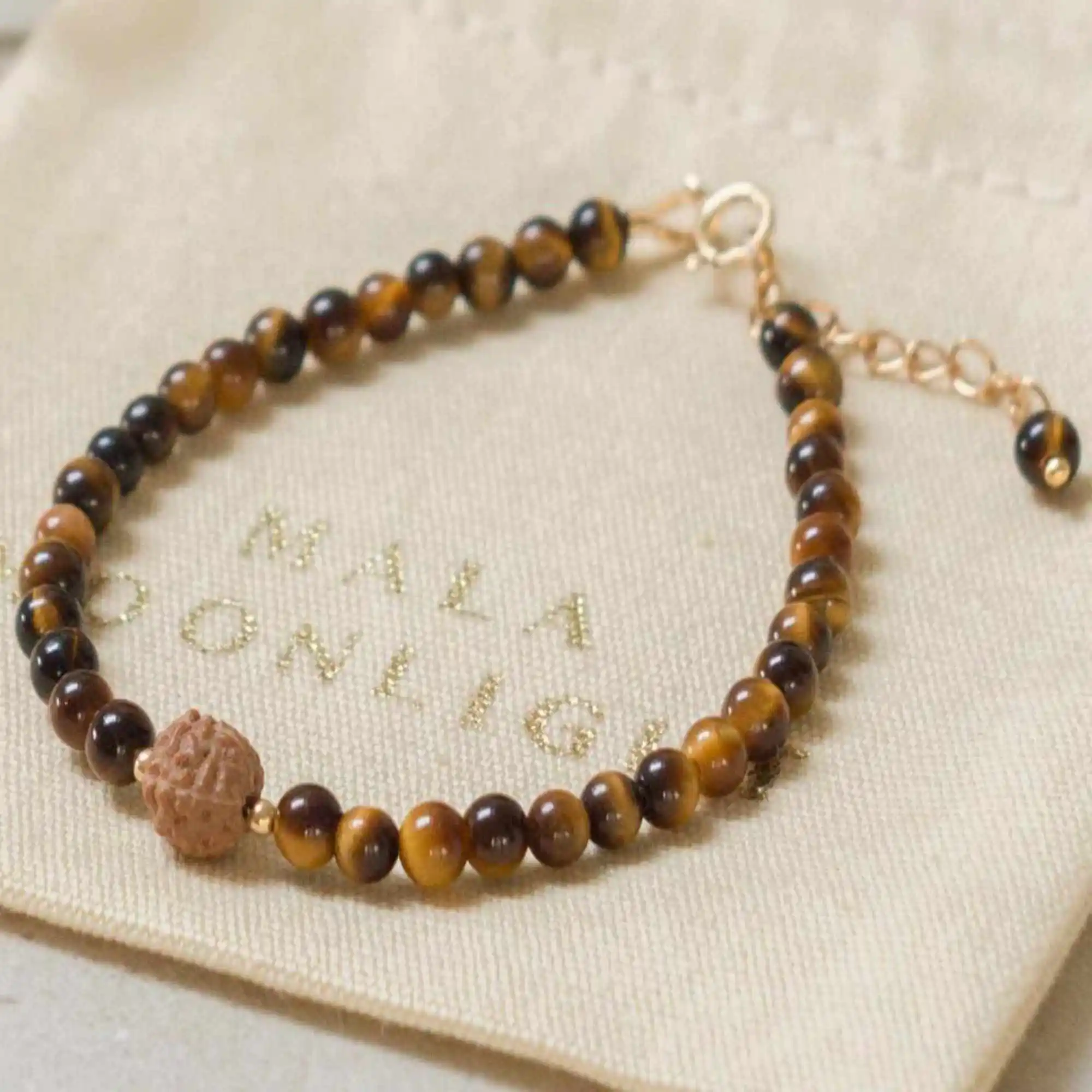 4mm Natural Tiger's Eye Rudraksha Beads 14k gold chain Bracelet Inspiration Classic Restore Easter Souvenir Calming