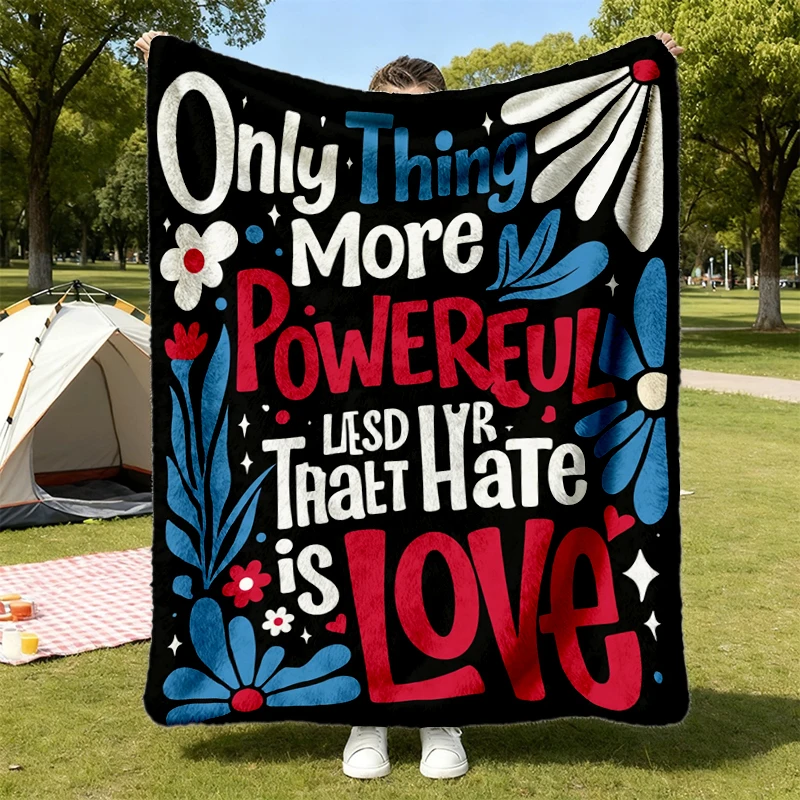 Only Thing More Powerful Than Hate Is Love Flannel Blanket, Game Day Flannel Throw