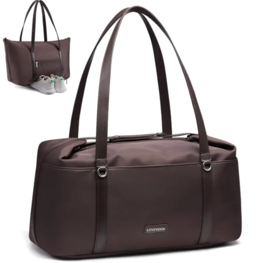 LOVEVOOK Gym Bag for Women, Small Sport Duffle with Shoe Compartment, Weekender Travel Tote for Work Yoga Workout