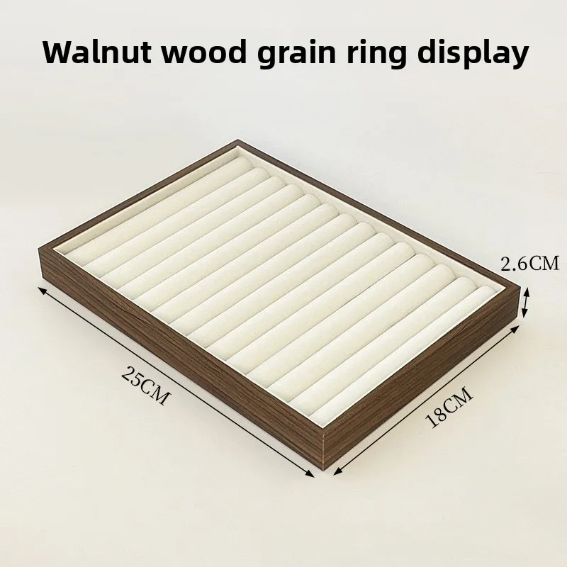 High-end Walnut Pattern Jewelry Tray, Multi-grid Storage