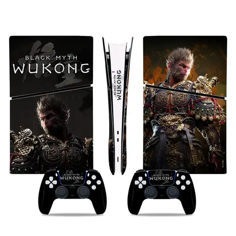 Black Myth Wukong Helkropps Vinyl Skinnklistermärke Dekalskydd Reptålig Skyddande Skin Wrap för PS5 Slim Disc Digital Konsol 10 best sales PS5 Digital Skin - №6