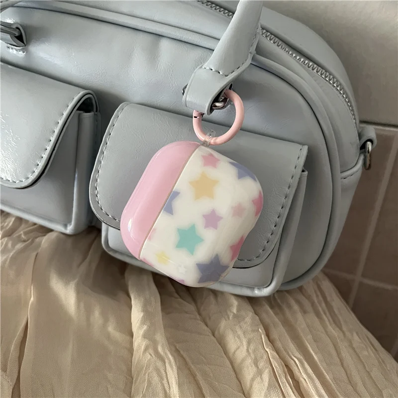 

Korean Cute Star Earphone Case For Apple Airpods 4 3 Pro 2 Cover Silicone Headphone Charging Cases For Airpod Pro2 4th Gen Funda