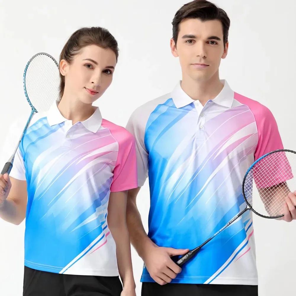 Men Women Badminton Jersey Tennis Shirt Quick Dry Summer Sports Clothes Tops Short Sleeve Ping Pong Golf Table Tennis Uniforms