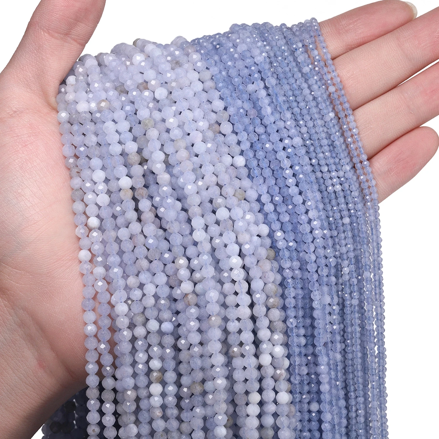 2/3/4mm Facettierte Kleine Perlen Natürlicher Amazonit Granat Turmalin Morganit Steinperlen für Schmuckherstellung DIY Zubehör Großhandel