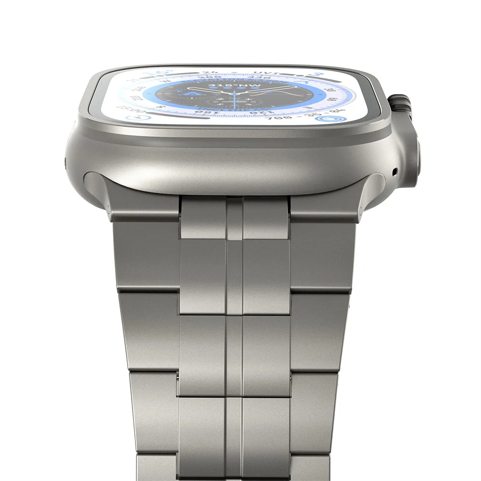 Correa de Metal de titanio para Apple Watch, pulsera de 49mm UItra iWatch Series 10 9 8 7 46mm 45 42 41mm 6 5 4 3 SE 40mm 44mm