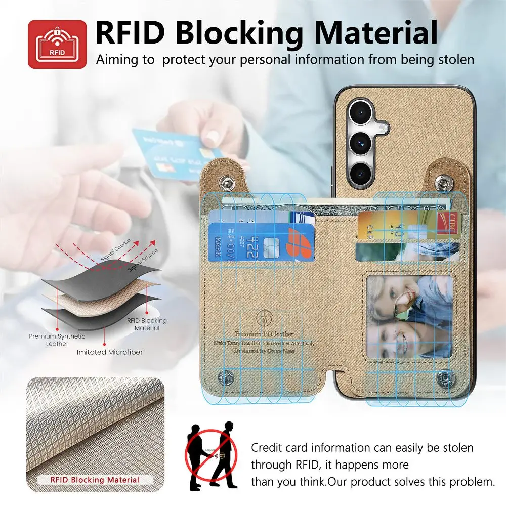 Magnetische Schnalle Karten Slot Leder Telefon Fall Für OPPO Finden X8 Pro/A3X/Reno13 Pro 13 F/Realme 13 Pro + Mit Elastische Seil Handgelenk