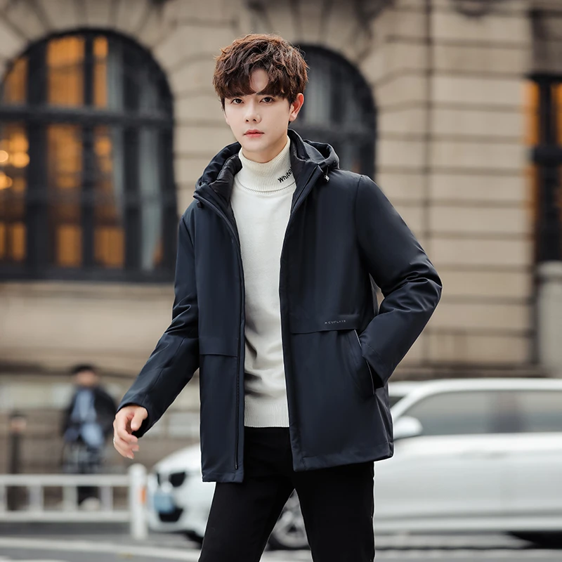 2026 Winter New Style Fashion Casual Men's Trendable Detachable Inner-Lining Down Jacket Coat