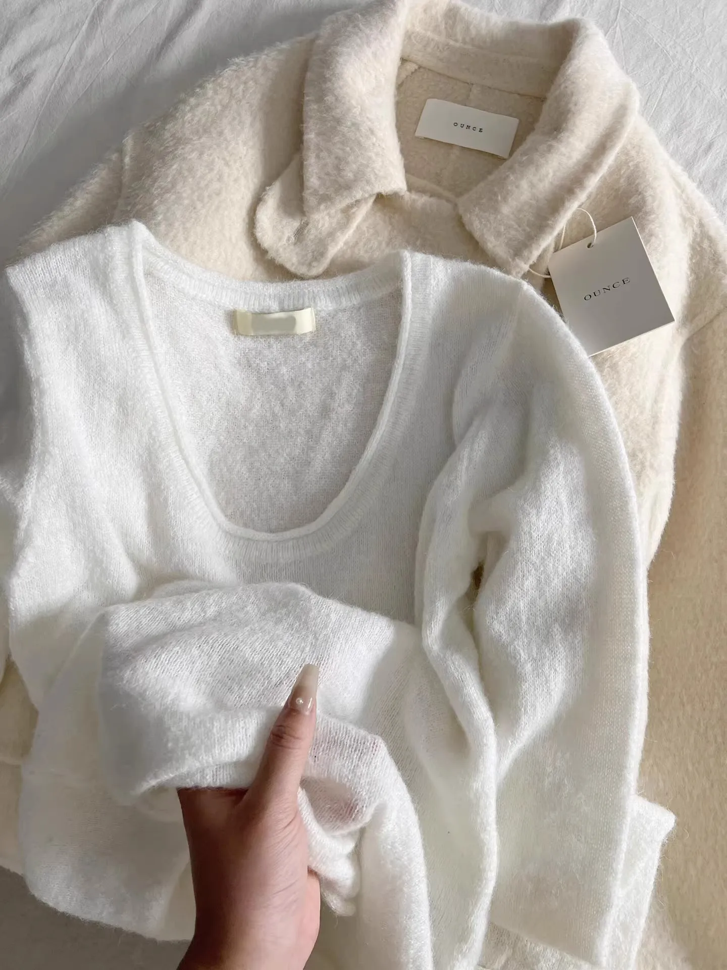 Weiß Lange Sve U-Ne Gestrickte Basis Schicht Top frauen Lose Abnehmen Innere Tragen Weiche Trendy irt Koreanische sle Herbst Faion