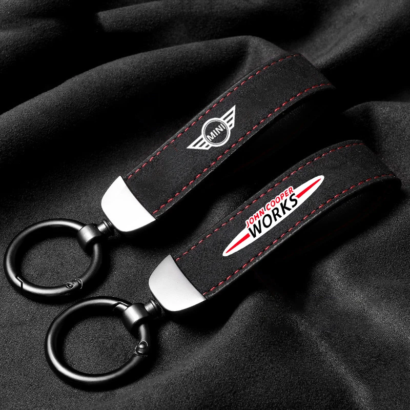 

High quality leather Car Keychain Key Ring Auto Key Accessories For BMW Mini Cooper R50 R53 R55 R56 R60 R61 F54 F55 F56 F60 Gift