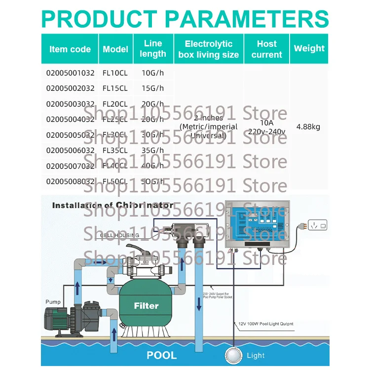 Automatic Salt Chlorinator 2 in 1 Water Treatment Machine for Swimming Pool Chlorine Control System