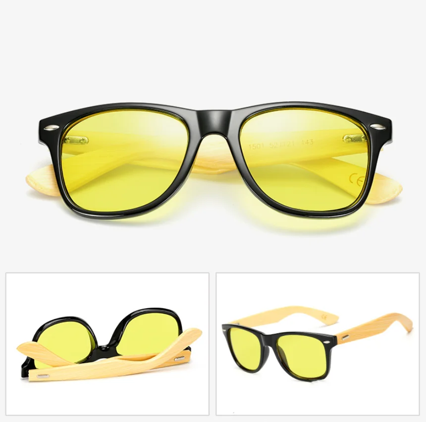 Bambusholzbeine, schwarz, verschreibungspflichtige Myopie-Sonnenbrille für Herren und Damen, Designer, quadratisch, getönte Kurzsichtigkeitsbrille, Schatten, Fahrbrille – Detail 11