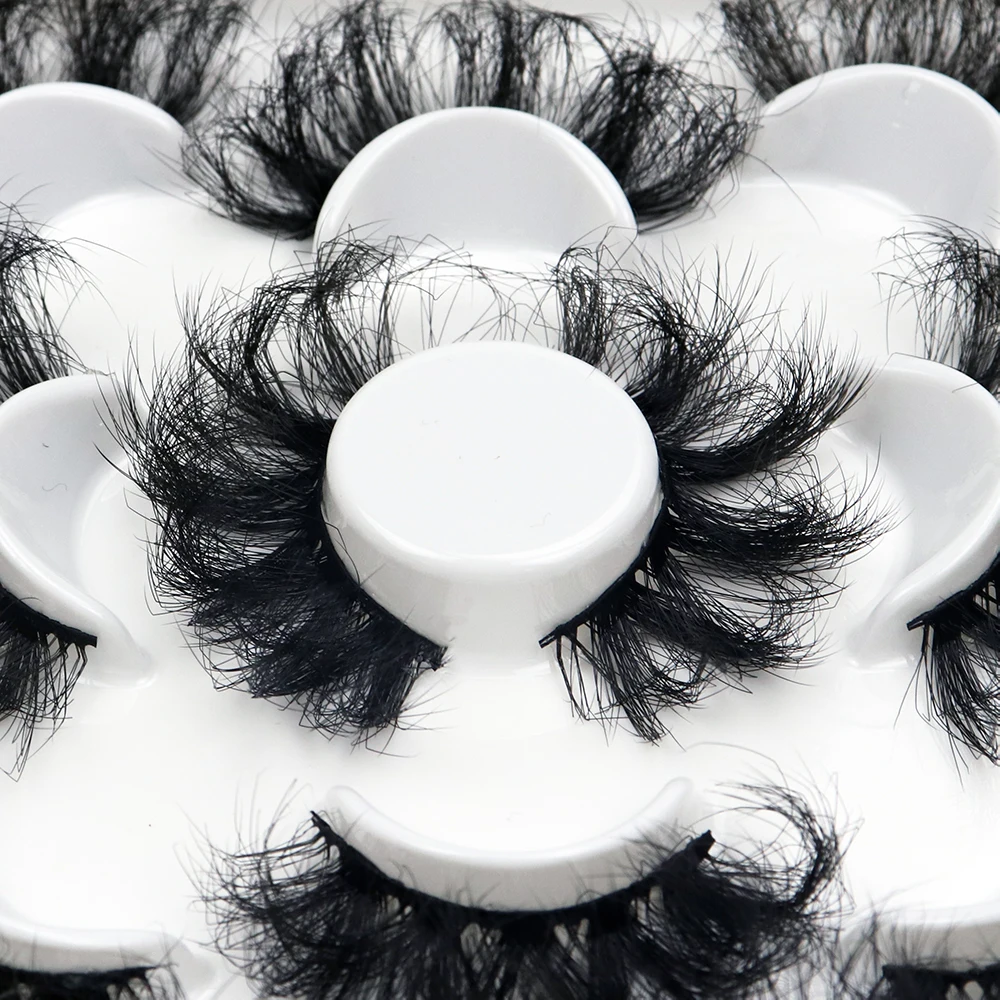 Korea 5 Paare 25mm Nerz Wimpern einzelne natürliche flauschige falsche Wimpern dichte Verlängerung Nerz Wimpern Großhandel Make-up Toole – Detail 4