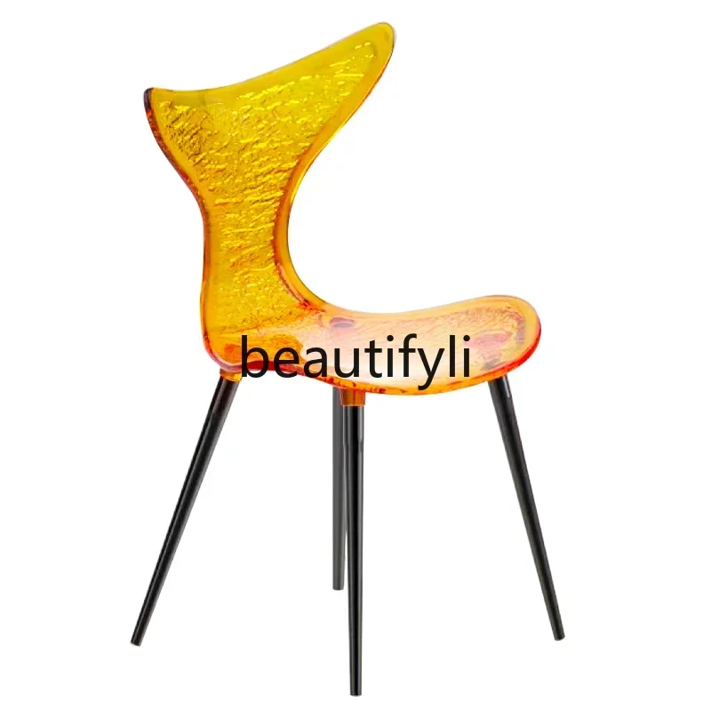 Acrylic casual dining chair backrest mermaid chair dressing stool