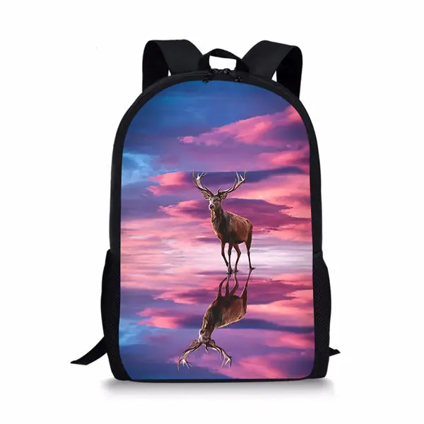 Rucksack mit Fantasy-Wald-Hirsch-Muster, für Studenten, Schultasche, Mädchen, Jungen, Büchertasche, Teenager, täglich, lässig, Rucksäcke, Aufbewahrungsrucksäcke