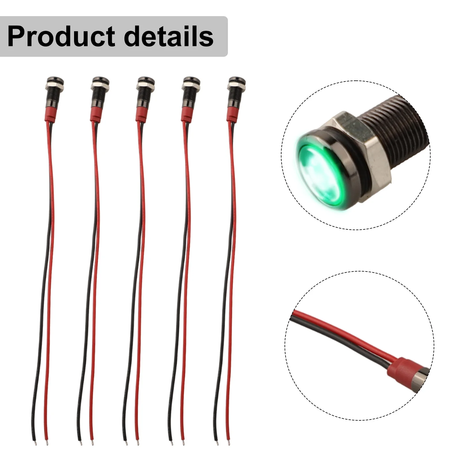 Pack of Five Super Bright LED Indicators Reliable Performance Across Various Settings; Waterproof Design Ensures Longevity