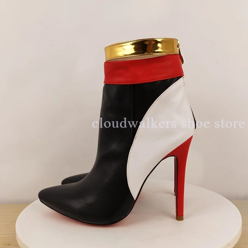 

Velvet Leopard Print Sexy Women's Stiletto Ankle Boots Pointed Side Zipper Mature Ladies Autumn Winter New Fashion Short Boots