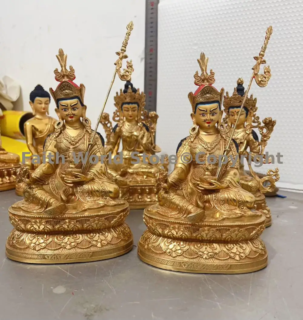 2025 Exclusive buddha Buddhism Tibet Guru Rinpoche almighty Buddha gilding copper family Protector Exorcism Bless safety healthy